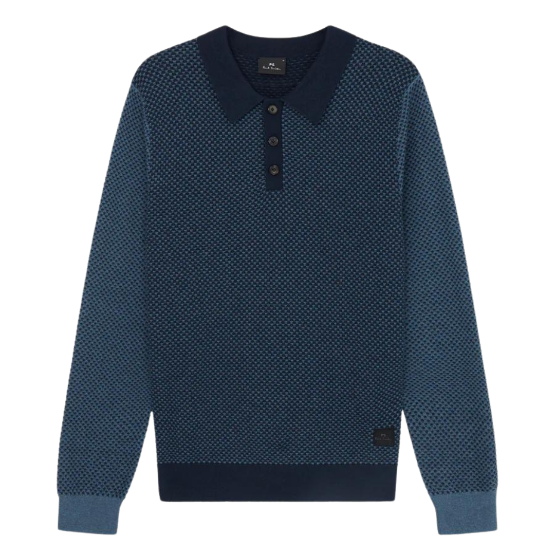 Paul Smith Knitted Polo in Navy