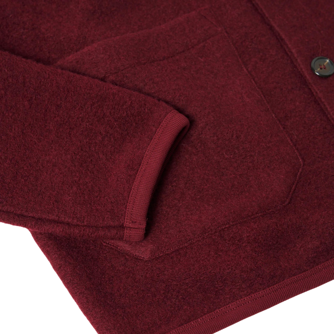 Universal Works Cardigan in Deep Red