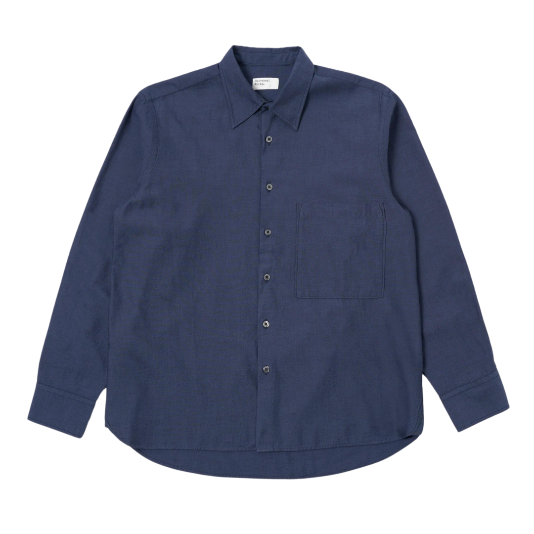 Universal Works Square Pocket Shirt in Navy