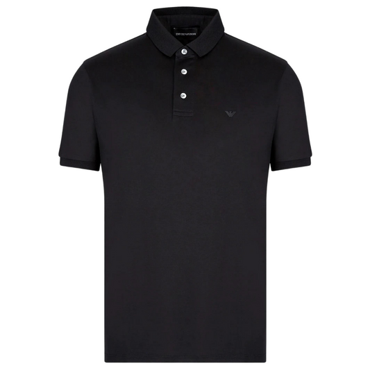 Emporio Armani Patch Polo in Black