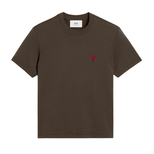 AMI ADC Tee in Dark Coffee