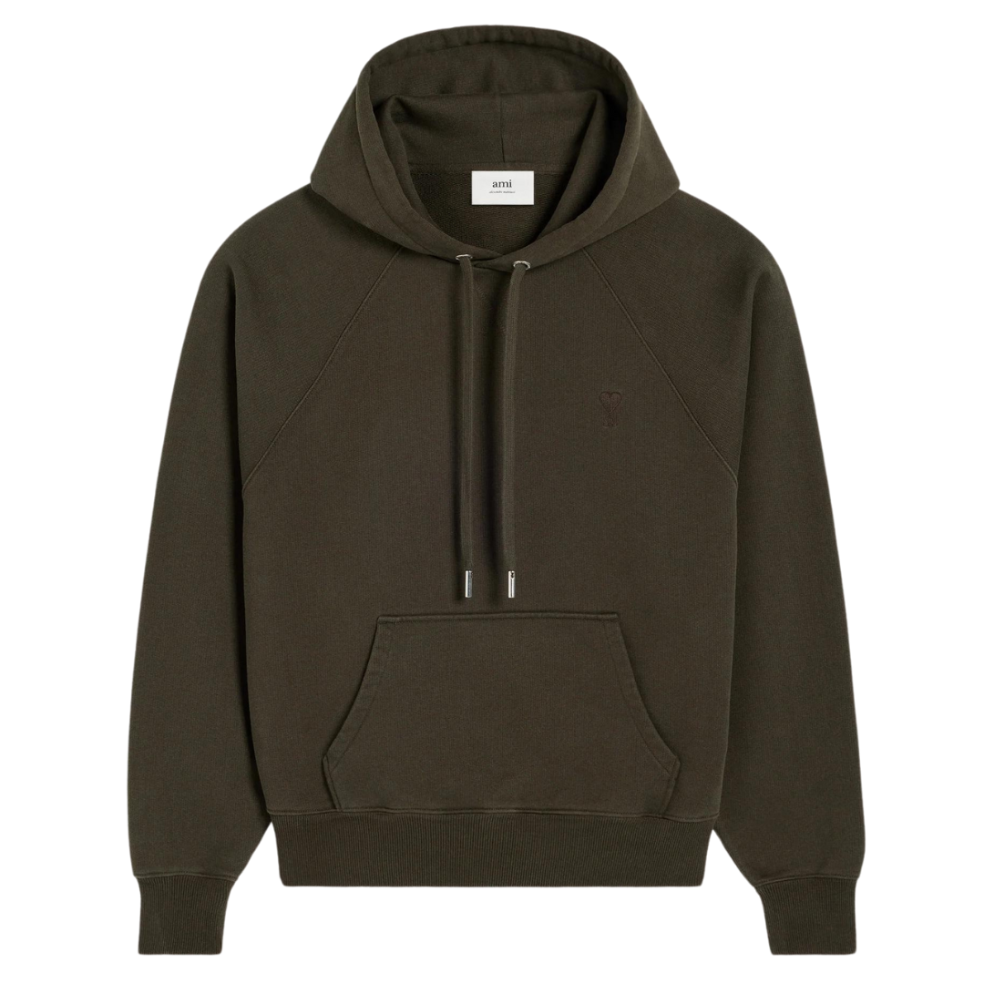 AMI Boxy Hoodie in Dark Coffee