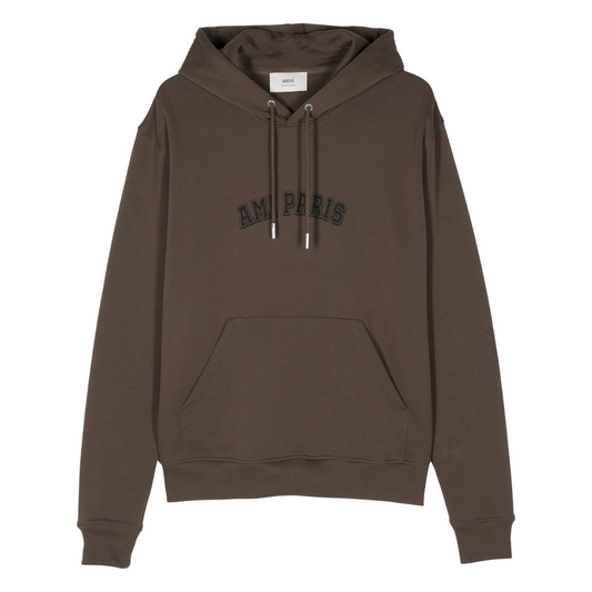 AMI SW Paris Hoodie in Dark Coffee