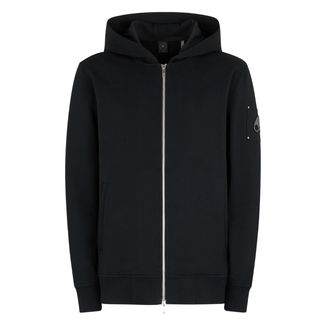 Moose Knuckles Hartsfield Zip Up Hoodie in Black