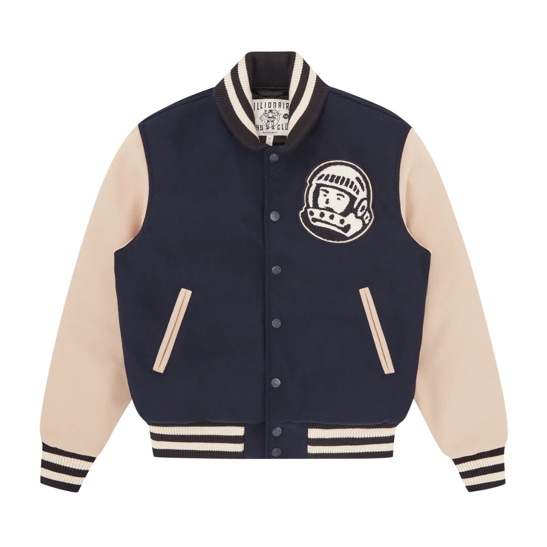 Billionaire Boys Club Arch Logo Varsity Jacket in Navy