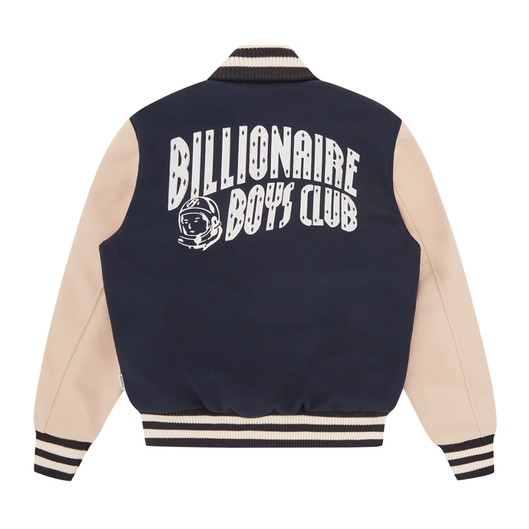 Billionaire Boys Club Arch Logo Varsity Jacket in Navy