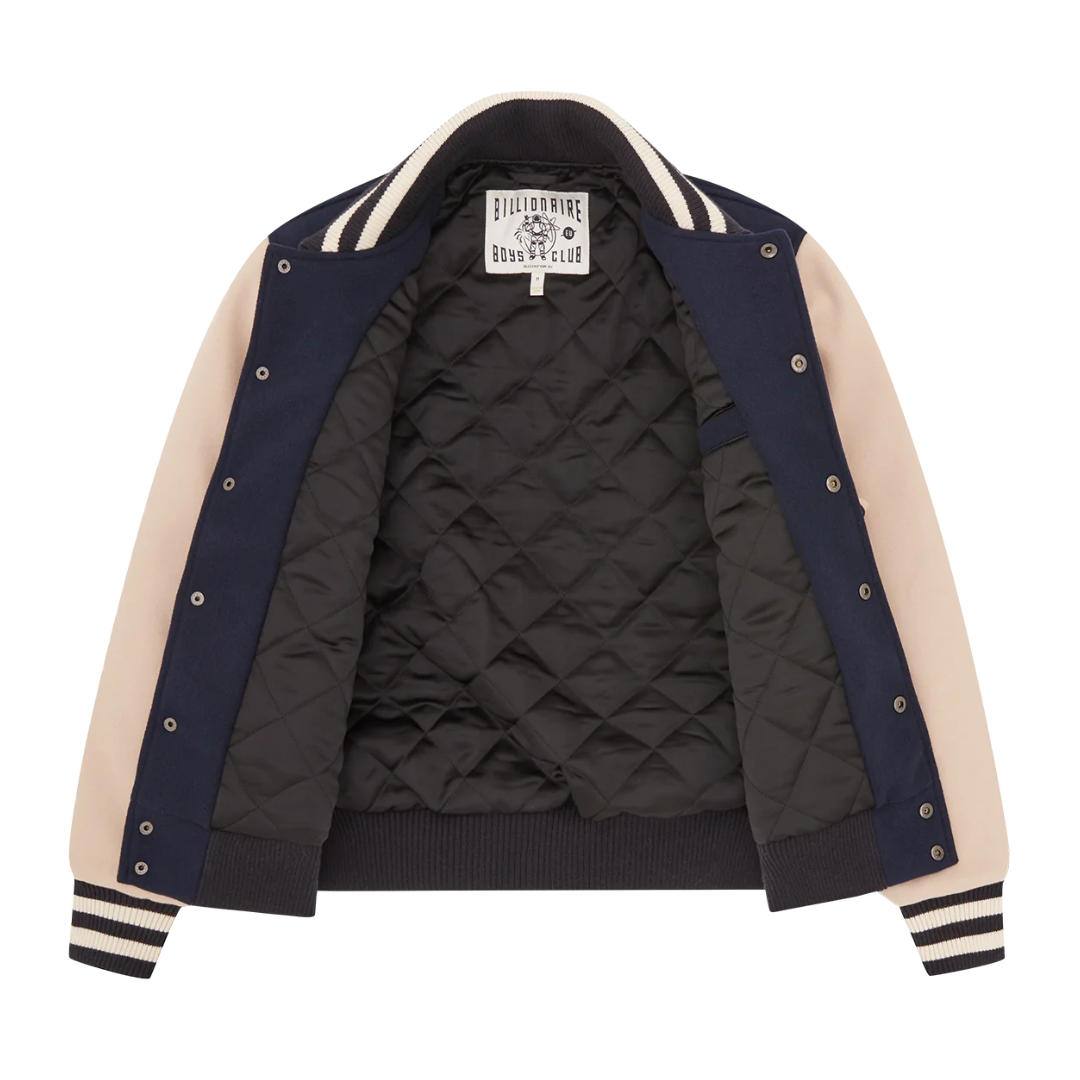 Billionaire Boys Club Arch Logo Varsity Jacket in Navy