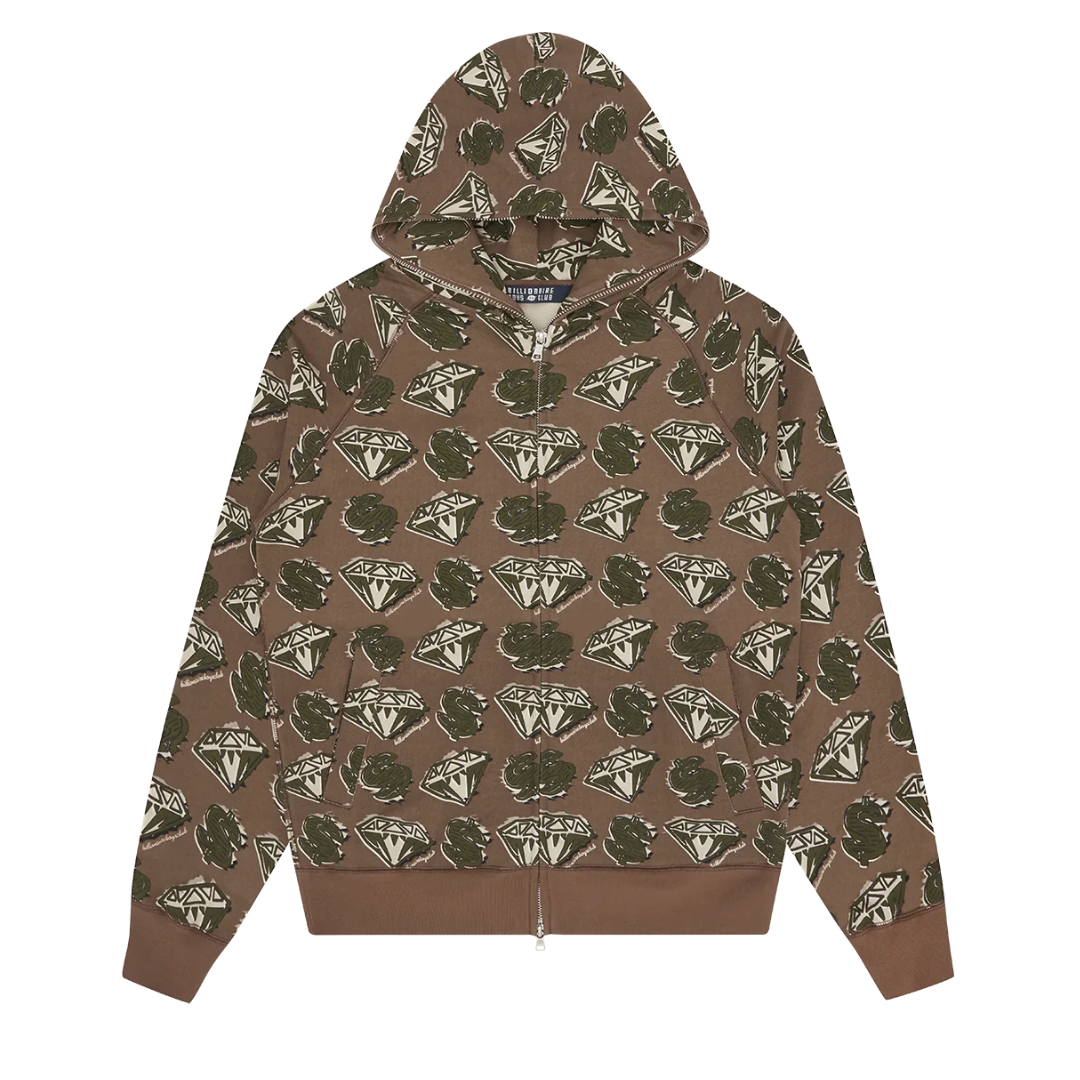 Billionaire Boys Club Diamonds & Dollar Zip Through Hoody