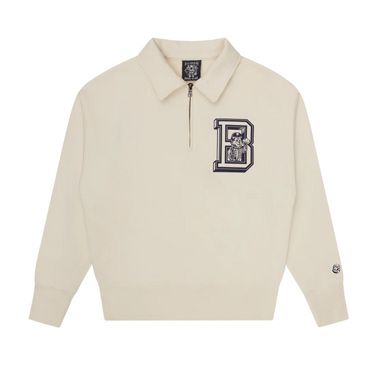 Billionaire Boys Club College Quarter Zip Sweatshirt in Off White