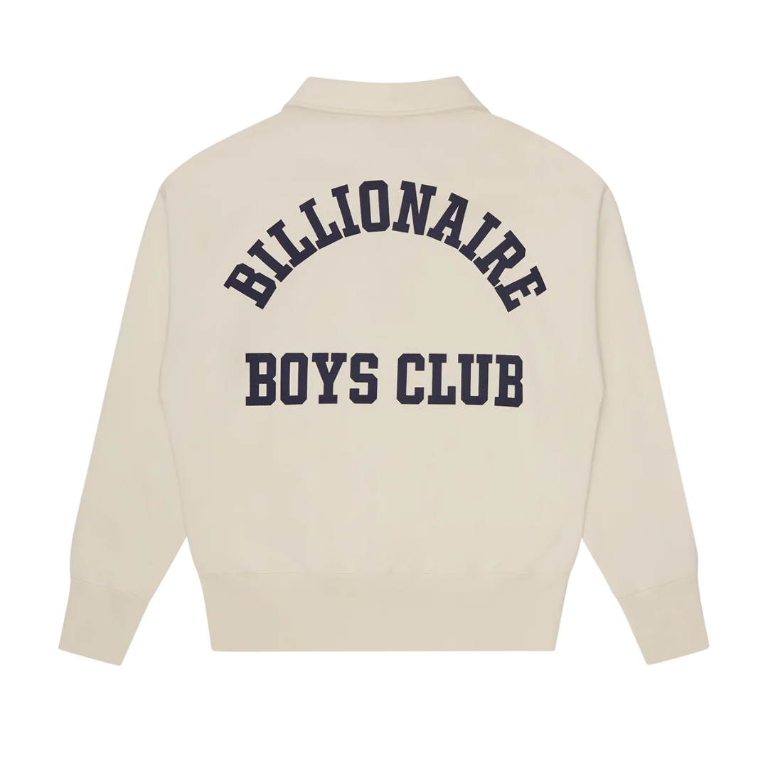 Billionaire Boys Club College Quarter Zip Sweatshirt in Off White