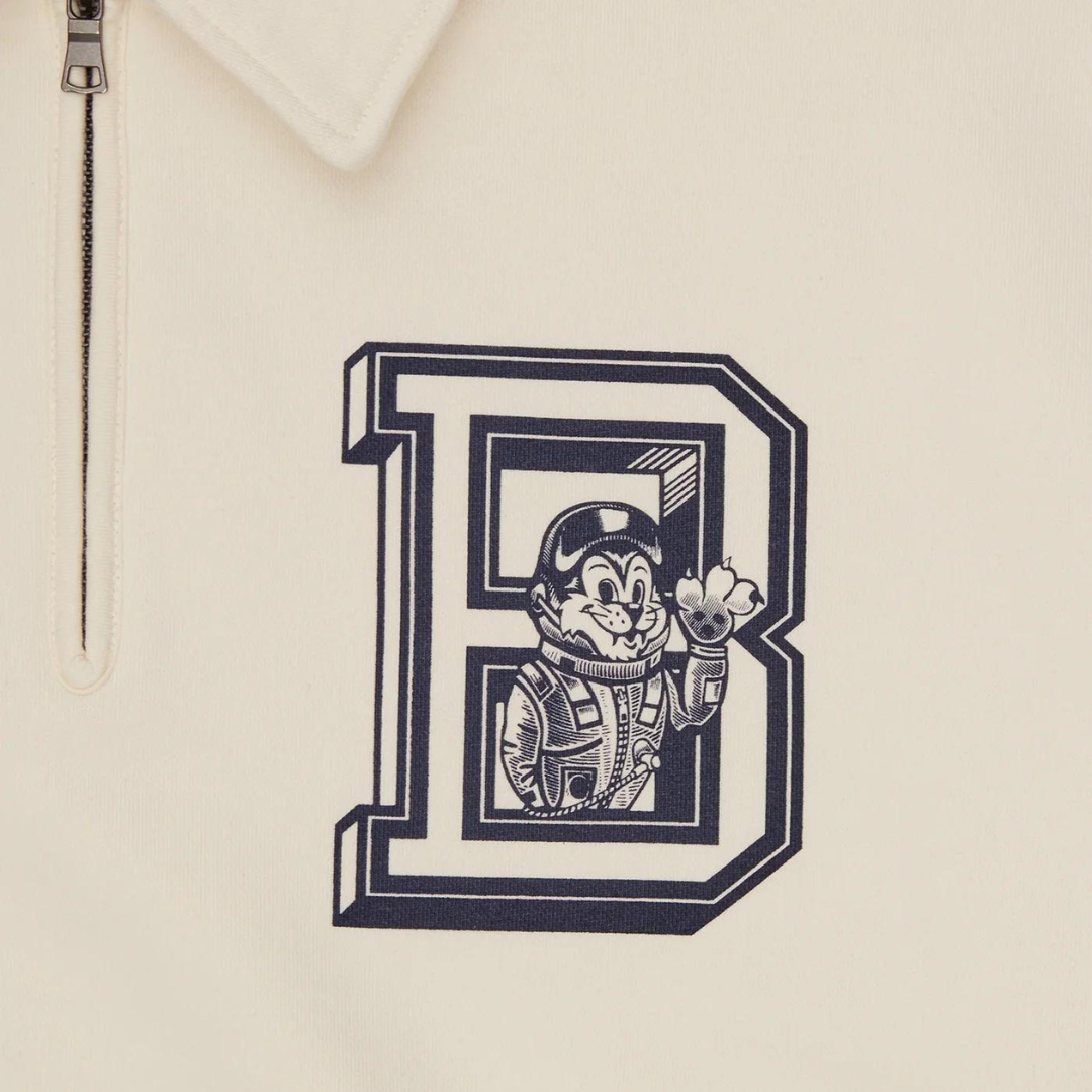 Billionaire Boys Club College Quarter Zip Sweatshirt in Off White