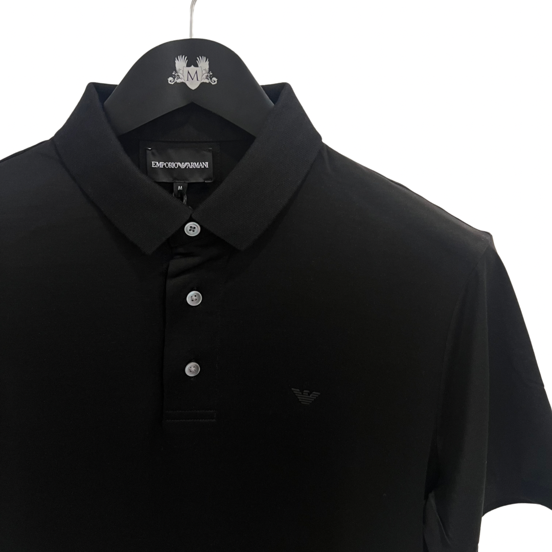 Emporio Armani Patch Polo in Black